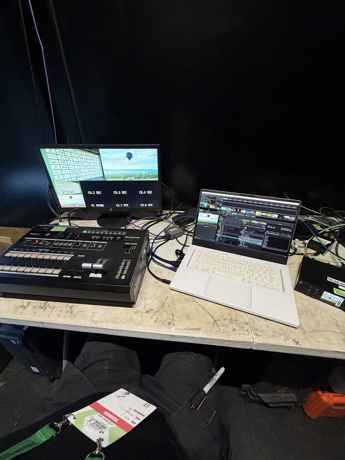Vision mixer and laptop