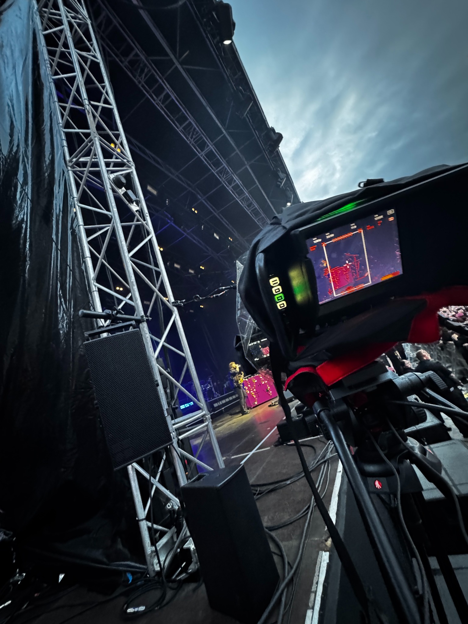 Broadcast camera at a live stage
