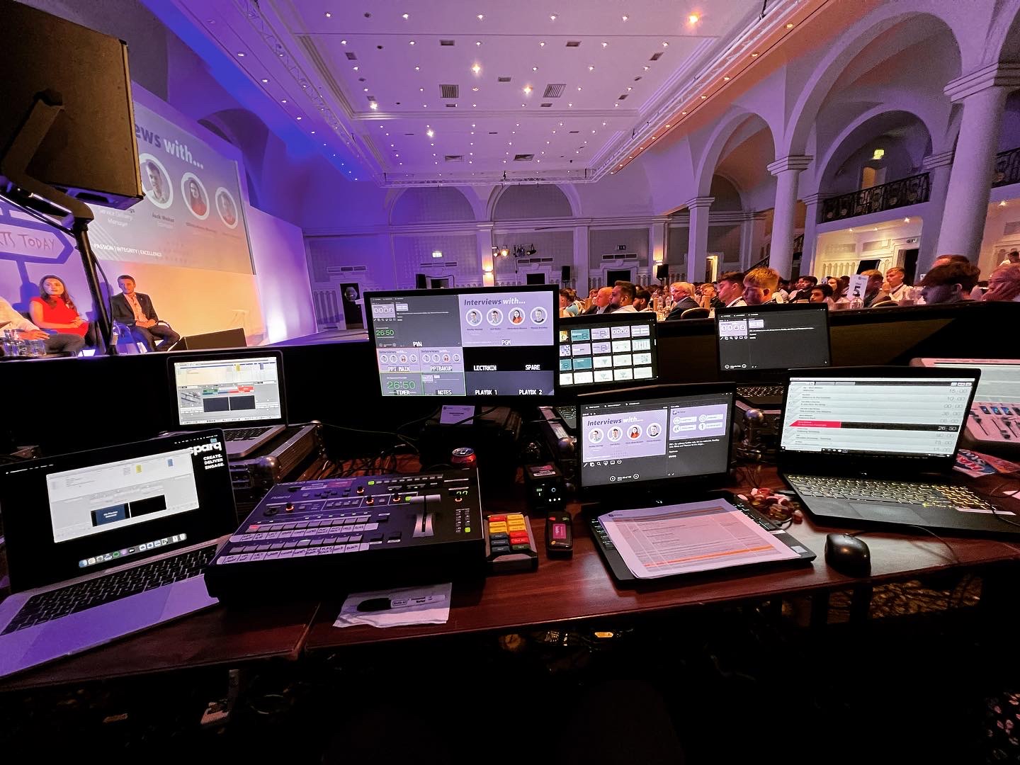 Corporate event vision control position