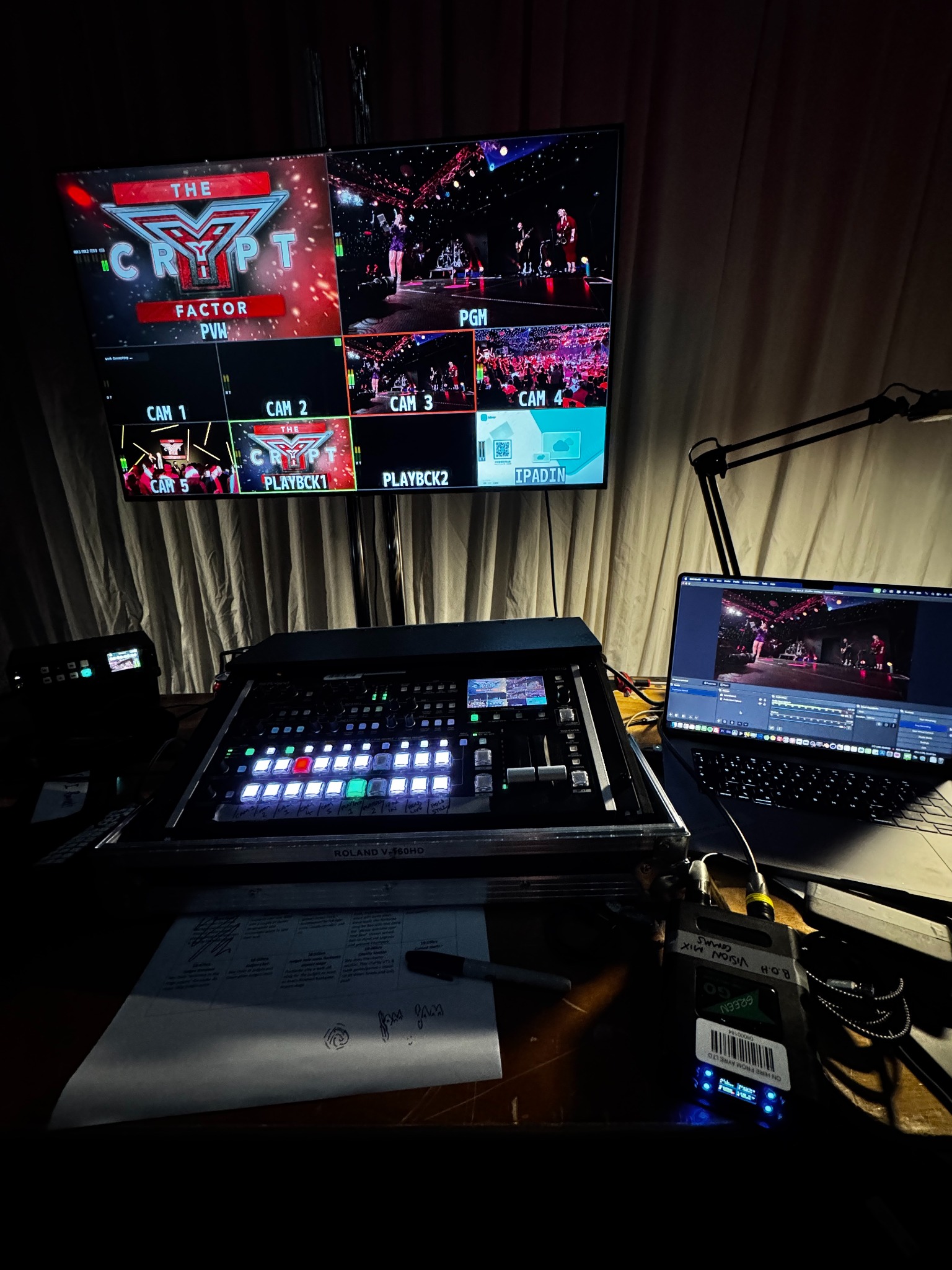 Vision mixing position for The Crypt Factor