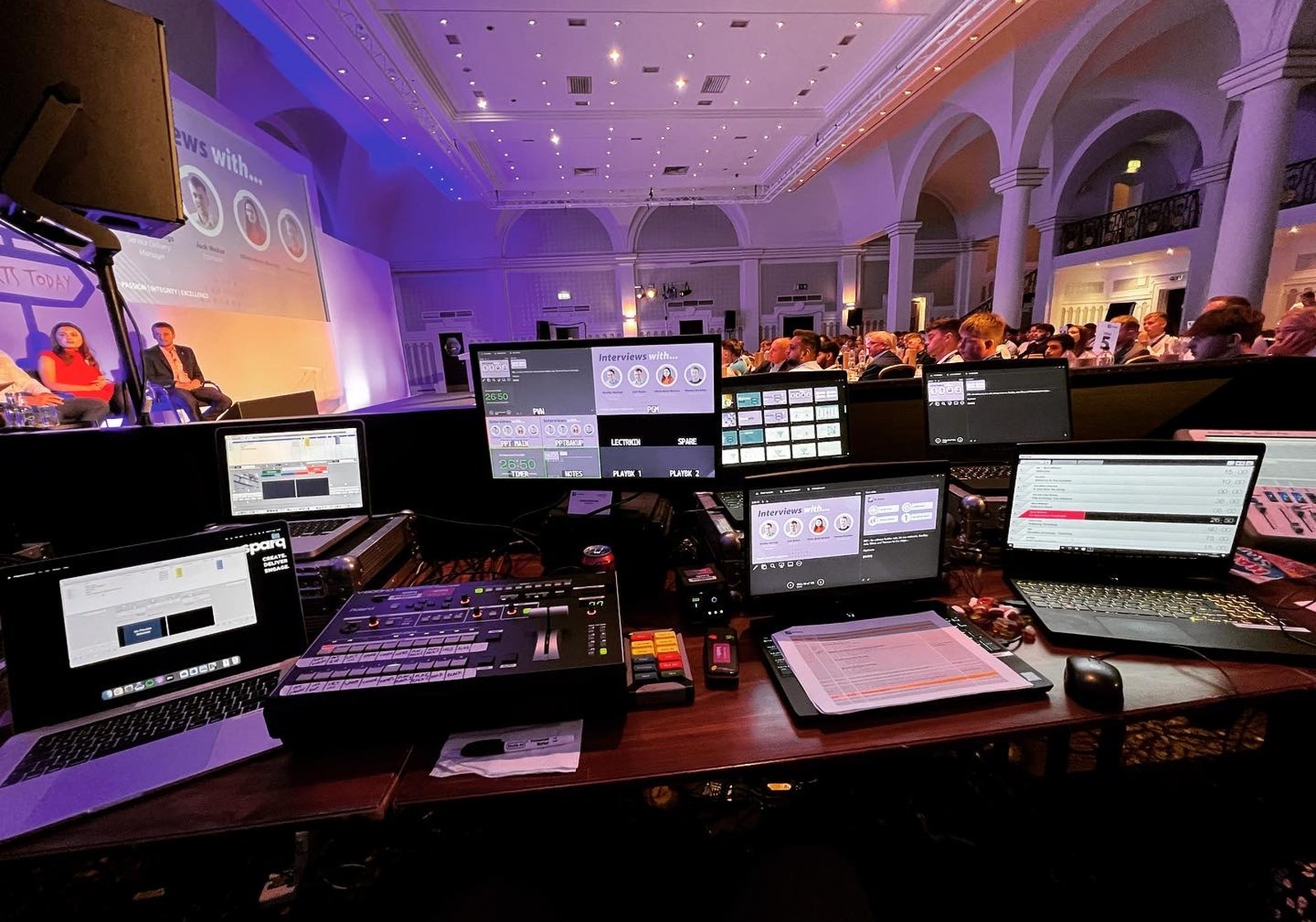 Corporate live video control position